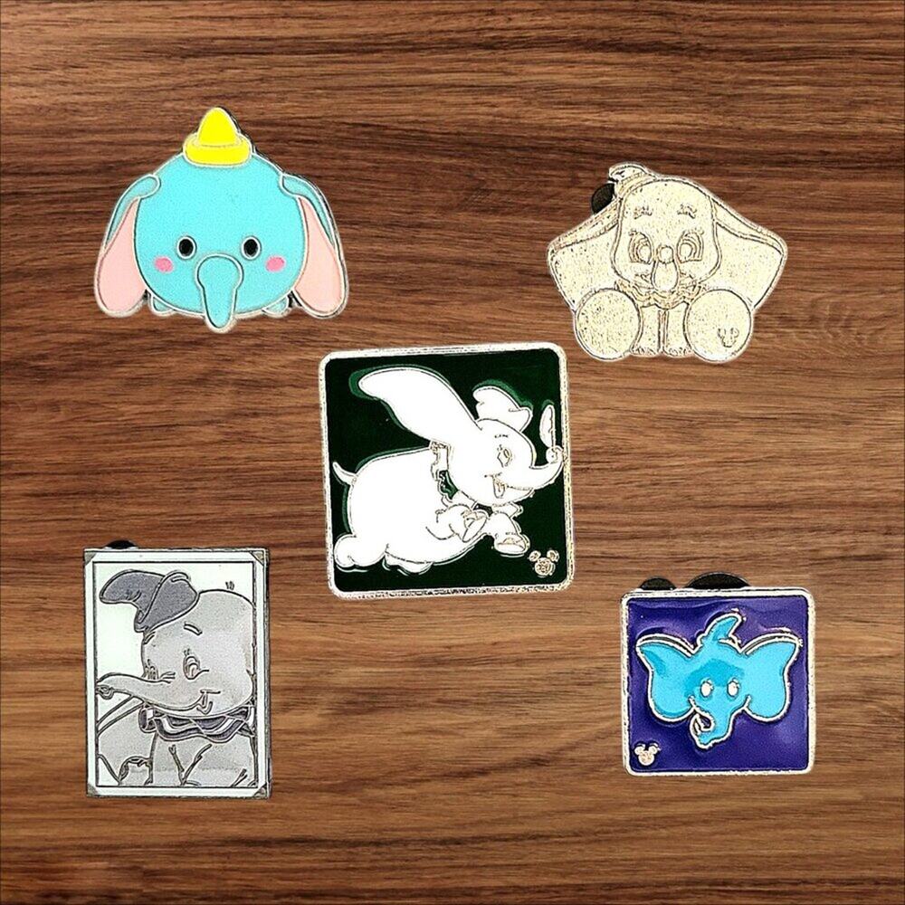 5 Dumbo Disney Parks Trading Pins, Plus 2 Bonus Pins